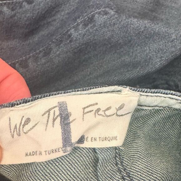 Free People CRVY Soul Ties One-Piece Denim Jumpsuit In Blues Traveler Size L - Picture 5 of 6